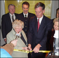 Mayor Sirrell and Sen. Judd Gregg Ribbon Cutting Ceremony for New Police Station