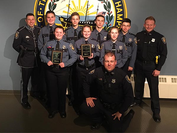 Police Explorers Unit receiving awards