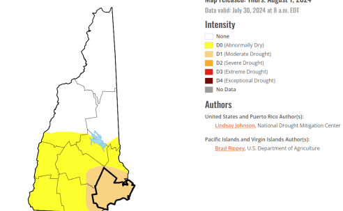 NH Drought Monitor map as of August 1, 2024